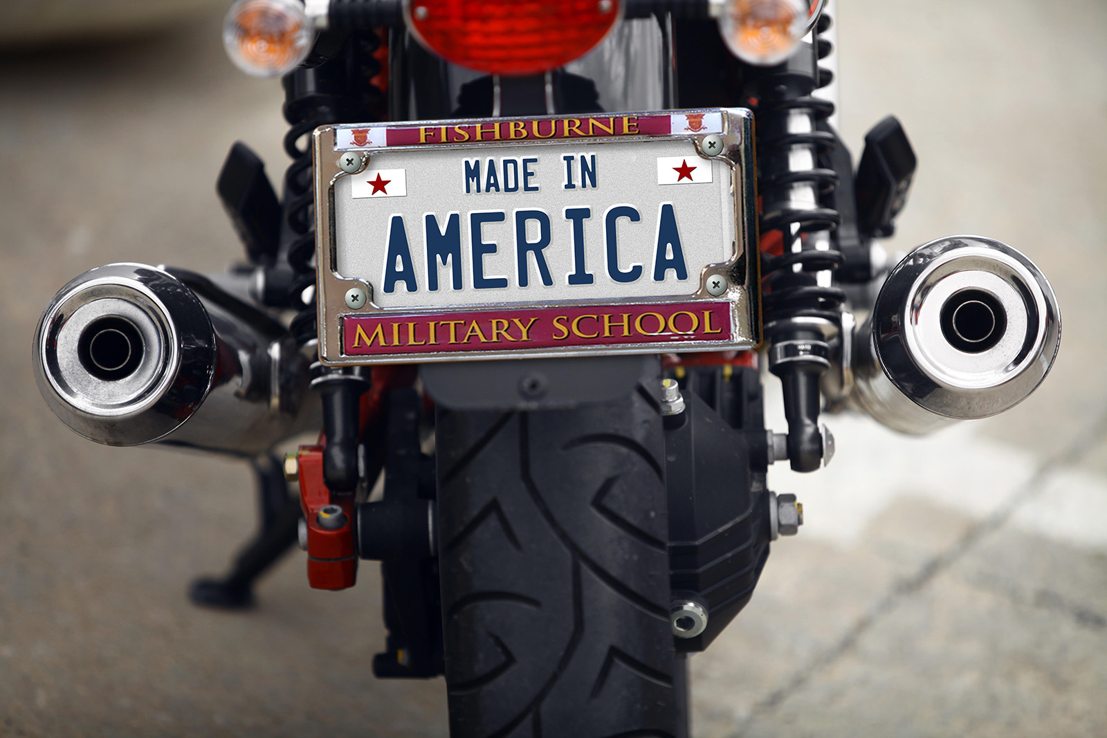 Motorcycle License Plate Frame Fishburne